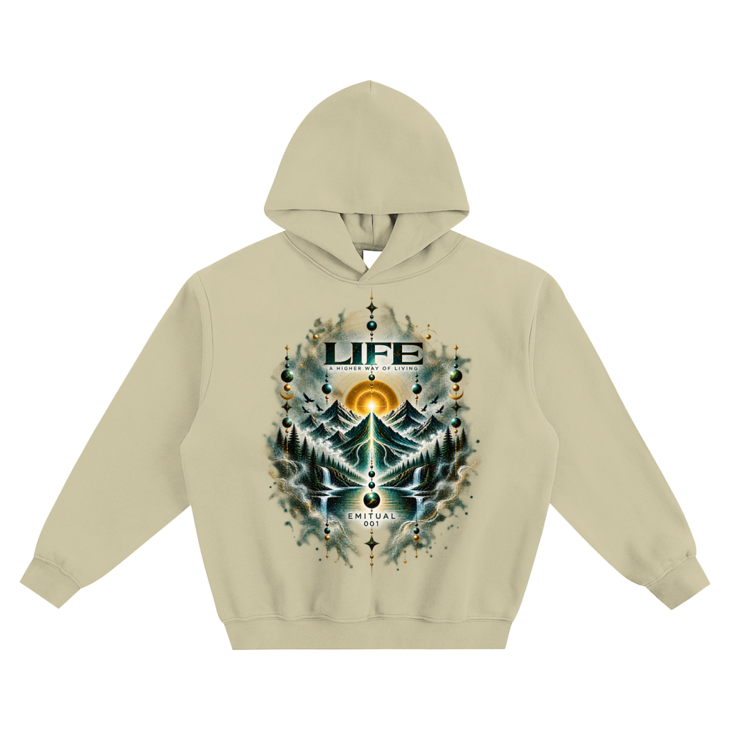 Frequency 001 — LIFE / ORIGIN Fleeced Boxy Hoodie