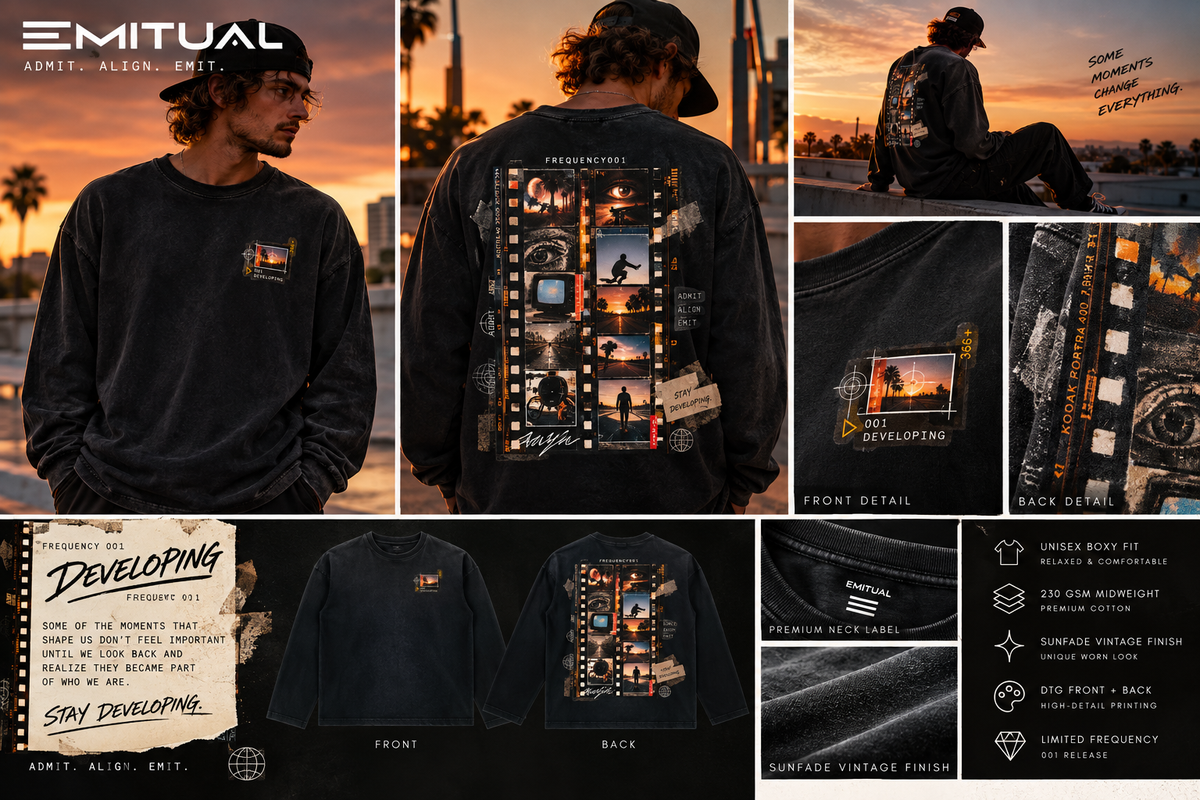 Frequency 001 — Developing Sunfade Boxy Long Sleeve