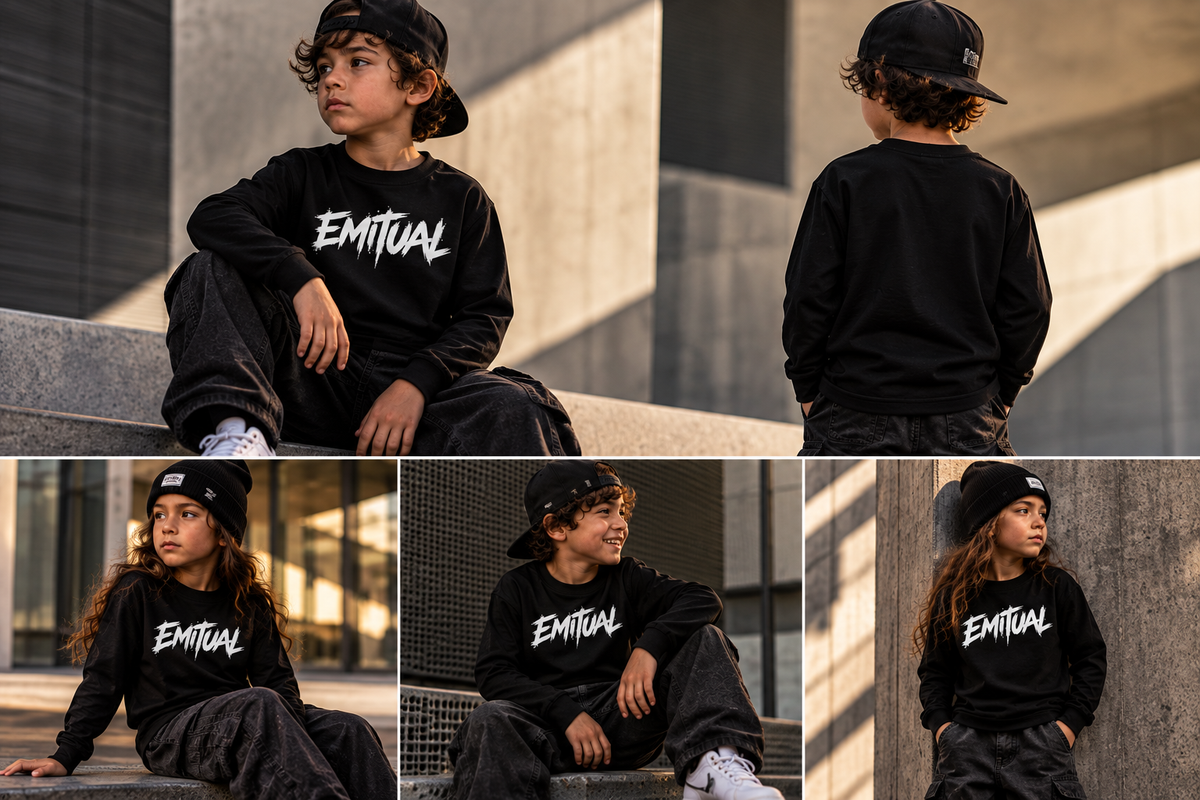 EMITUAL Core Kids Drop-Shoulder Long Sleeve
